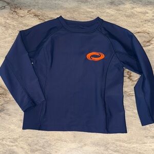 Navy Kids Rashguard with Orange Logo